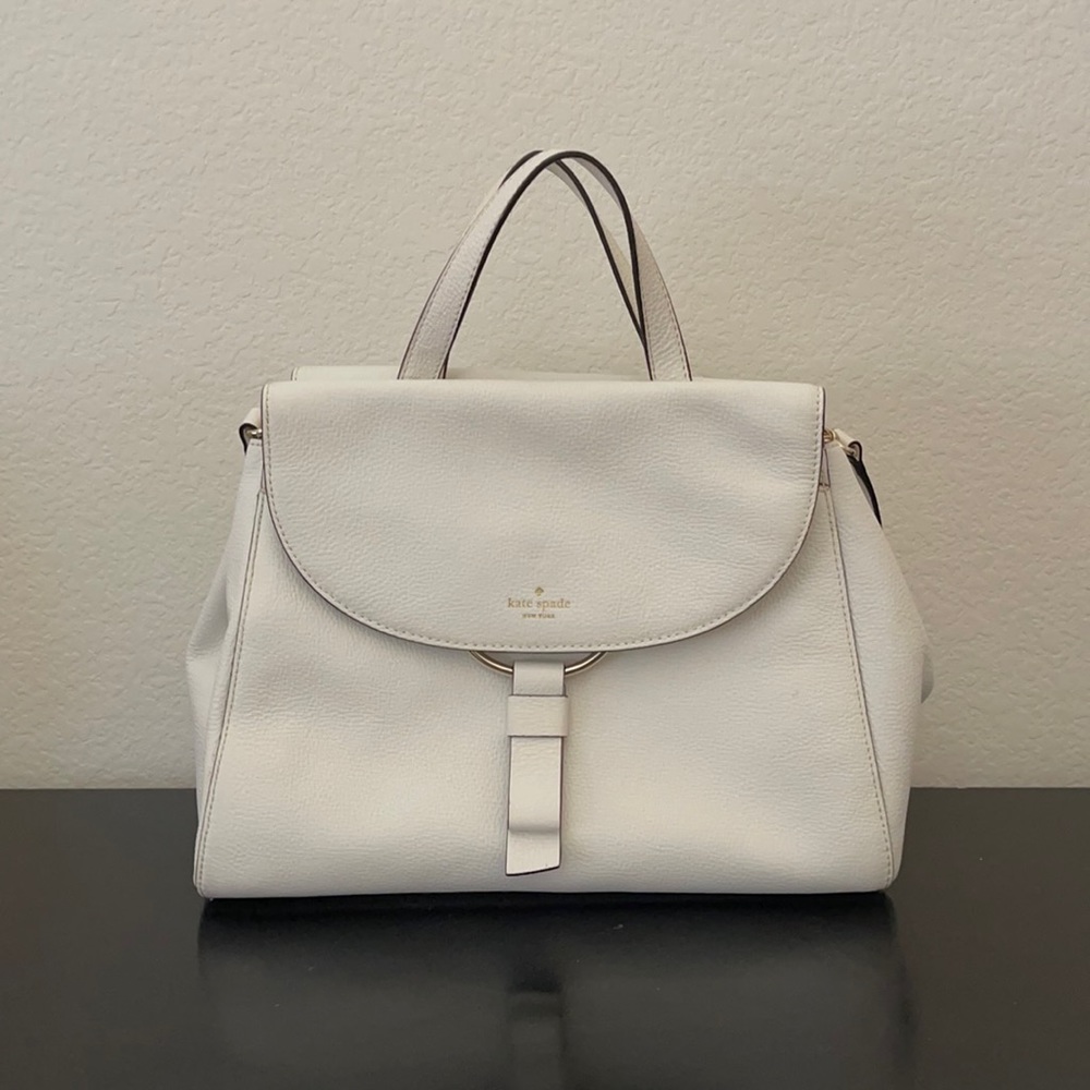 White Kate Spade Adjustable Crossbody Bag